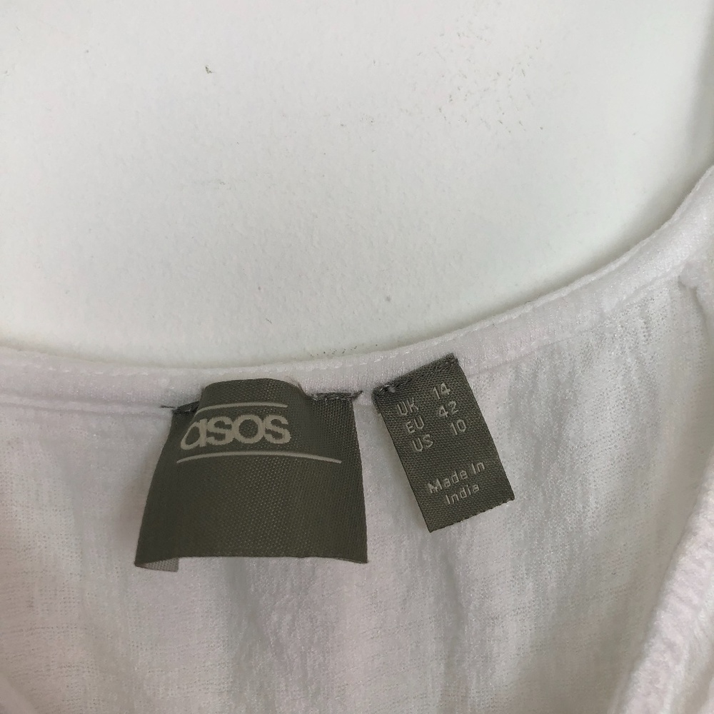asos white of shoulder button dress - Picture 4 of 7